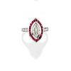 A 18K white gold, diamond and ruby ring, signed Tiffany and Co.