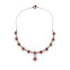A 18K white gold, ruby and diamond necklace