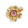 Ventrella - A 18K two-color gold, diamond and ruby pendant-brooch, Ventrella