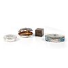 Lot of four silver objects, one signed Bulgari, defects