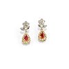 A 18K two-color gold, ruby and diamond pendant earrings