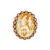 A 18K yellow gold and cameo brooch
