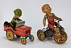 2 Unique Art G.I. Joe Jeep Kiddy Cyclist Tin Toys
