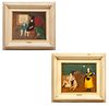 Lot of 2 pictorial works. Puri Yañes. Untitled. Made in oil on board. Framed. 
