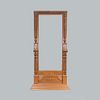 Mirror frame. 20th century. Wood carving. With architectural, floral, vegetal elements, ringed and moldings. 54.7 x 26.7" (139 x 68 cm)