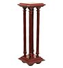 Pedestal. 20th century. Architectural design. Made of wood and resin. With rectangular cover, shafts like torsional columns.