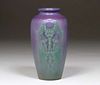 Rookwood Sara Sax Carved Purple & Green Thistle Vase