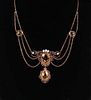 Boston Arts & Crafts 14k Gold Necklace Pearls &