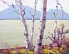 Sam Hyde Harris Painting Lakeside Birch Trees