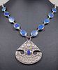 Arts & Crafts Sterling Silver & Lapis Necklace c1910