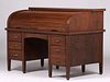 Arts & Crafts Oak Roll-Top Executive Desk c1910s