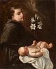 VENETIAN SCHOOL, LATE 17th CENTURY - Saint Anthony of Padua in adoration of the Child
