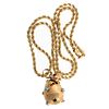 A 14K Vintage Chicken & Egg Charm on Chain