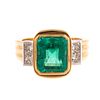An 18K Olivero Colombian Emerald & Diamond Ring