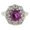 A Very Fine Pink Sapphire Ring in Platinum