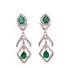 14k Emerald Diamond Earrings 