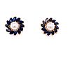 14k Gold Sapphire Pearl Earrings 