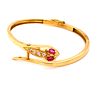 18k Gold & Diamonds snake Bangle Bracelet