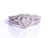 925 Sterling Silver Diamond Heart Ring sz 7.5