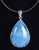 Sterling Silver & Blue Stone Pendant Necklace
