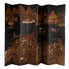 Chinese Painted Eight Panel Folding Screen