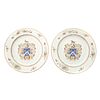 Pair Chinese Export Armorial Plates