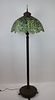 Bronze Floor Lamp And Leaded Shade
