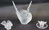 Lalique France Grouping Of 3 Doves.