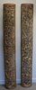 2 Finely Carved Wood Antique Asian Panels.