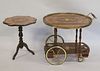 Italian Drop Leaf Serving Cart Together With A