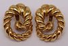JEWELRY. Pair of 18kt Gold "Swirl" Ear Clips.