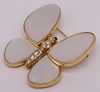 JEWELRY. Signed Forley 18kt Gold Butterfly Brooch.