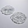Two Libbey Brilliant-cut Colorless Glass Trays