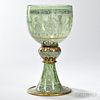 Lobmeyr-type Enameled Glass Goblet