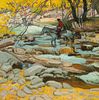 E. Martin Hennings (1886-1956); Indians Crossing a Stream, Taos, New Mexico