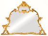 Chippendale Style Gilt Wood Over Mantle Mirror