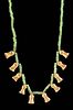 Necklace w/ Gandharan Green Glass & Gold Beads