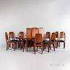 Art Deco Dining Table and Eight Side Chairs