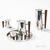 Ron Kusins for Pewter Crafters of Cape Cod Modernist Tea and Coffee Set