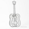 Frederick Weinberg Wire Sculpture of a Guitar