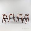 Hans J. Wegner (1914-2007) Dining Table and Four "Model CH 29" Side Chairs