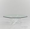 Octagonal Glass and Lucite Coffee Table