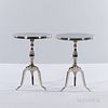 Two Chromed Metal Side Tables