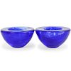 Pair Of Kosta Boda Atoll Glass Cobalt Bowls