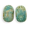 Pair of Ancient Turquoise Scarabs