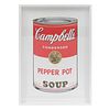 Andy Warhol. II.51: Campbell´s Pepper Pot Soup Con sello en la parte posterior "Fill in your own signature". Con certificado. Enmarcado