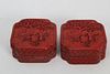 Pair, 19th C. Chinese Cinnabar Boxes. Qing