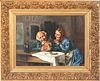 J. Singer Signed "Merry Couple" Oil on Canvas
