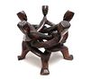 African Carved Wood Interlocking Figural Sculpture