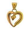 18k Tri Color Gold Heart Pendant 
